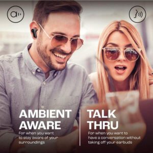 JBL Écouteurs musicaux sans fil JBL Wave Beam, écouteurs sport Bluetooth avec microphone, réduction de bruit d'appel, USB Type-C