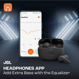 JBL Écouteurs musicaux sans fil JBL Wave Beam, écouteurs sport Bluetooth avec microphone, réduction de bruit d'appel, USB Type-C