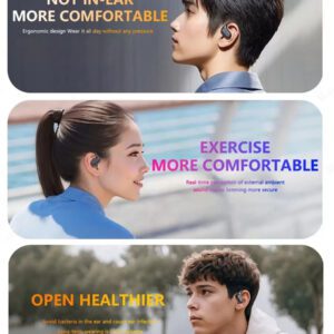 NEW SENYANG Nouveau casque de sport sans fil Senyang à clipser, musique, vidéo, confortable, hi-fi, Dolby Bass, stéréo, appels HD, adapté à Android, compatible avec iPhone, téléphone portable, écouteurs de jeu, écouteurs intelligents pour couples et entreprises