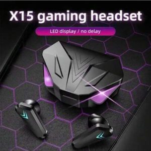 Écouteurs de jeu TWS X15 sans fil Bluetooth avec micro, son grave, positionnement audio 9D stéréo Musique Hifi Casque pour joueur, capacité de batterie 200 mAh