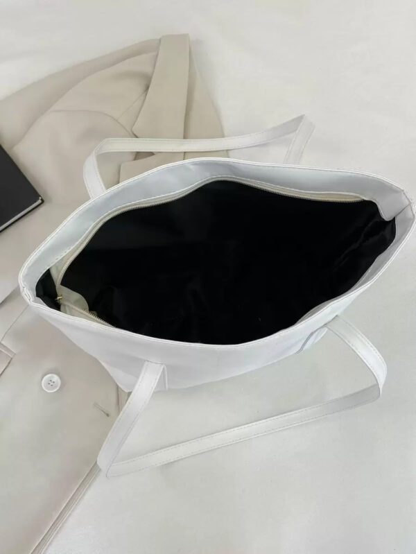 Sac fourre-tout à l'épaule à la mode avec grande capacité, matelassé, avec motif à carreaux gaufrés et couleur unie pour femmes – Image 16