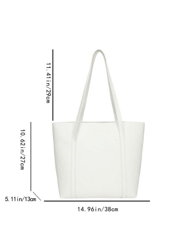 Sac fourre-tout à l'épaule à la mode avec grande capacité, matelassé, avec motif à carreaux gaufrés et couleur unie pour femmes – Image 17