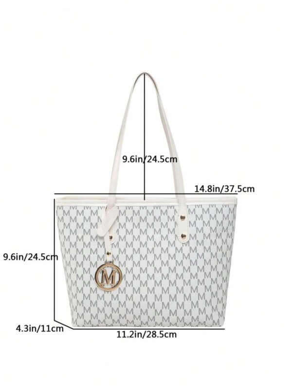 Sac fourre-tout à l'épaule à la mode avec grande capacité, matelassé, avec motif à carreaux gaufrés et couleur unie pour femmes – Image 62
