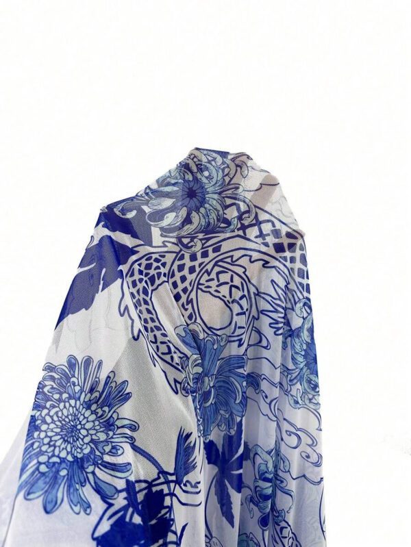 Swim Vcay Paréo plage Kimono imprimé Dragon & Fleur pour femme, parfait pour les vacances – Image 6