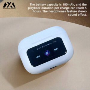 MEIYIXING Casque sans fil Meiyixing - Un boîtier de charge pour casque avec écran tactile LCD. Avec une capacité de 180mAh, il peut fournir jusqu'à 5 heures de lecture par charge. Les écouteurs offrent un effet stéréo, prennent en charge la fonction d'écouteurs sans fil et sont dotés d'un microphone antibruit intelligent intégré, convenant aux écouteurs intra-auriculaires.