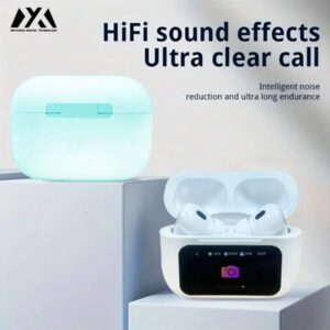 MEIYIXING Casque sans fil Meiyixing - Un boîtier de charge pour casque avec écran tactile LCD. Avec une capacité de 180mAh, il peut fournir jusqu'à 5 heures de lecture par charge. Les écouteurs offrent un effet stéréo, prennent en charge la fonction d'écouteurs sans fil et sont dotés d'un microphone antibruit intelligent intégré, convenant aux écouteurs intra-auriculaires.