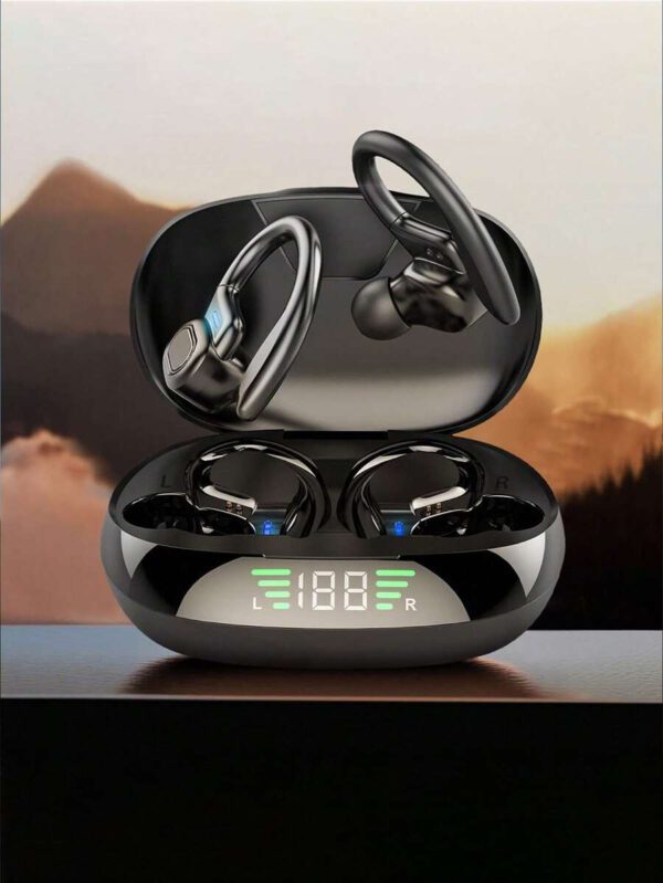 GENAI Écouteurs sans fil sport 2025 NOUVEAU BT 5.3 Casques Ultra Longue Durée de Lecture Avec Affichage LED Basses Puissantes Écouteurs Supra-Auriculaires Avec Crochets d'Oreille Étanches Pour Gym/Course/Entraînement – Image 2