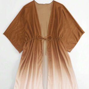 SHEIN Swim Kimono Dégradé À Cordon Manches Chauve-Souris En Tulle