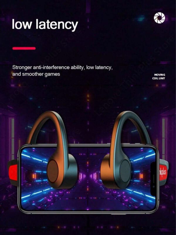 Lenovo Écouteurs à conduction osseuse Lenovo X3PRO TWS Fone Bluetooth sans fil. Écouteurs pour le sport, la conduite, le cyclisme. Casque pour course à pied – Image 6