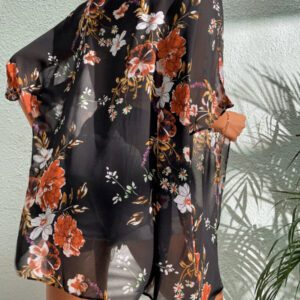 SHEIN Swim Kimono Fleuri En Mousseline De Soie