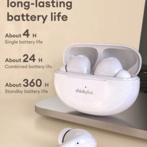 Lenovo Écouteurs Bluetooth LP5 d'origine, micro-intra-auriculaire avec son stéréo 5.3 haute qualité, annulation intelligente du bruit, musique, jeux, autonomie ultra-longue, sport et course, faible latence, annulation passive du bruit. Écouteurs sans fil compatibles avec les smartphones, ordinateurs portables, Android et