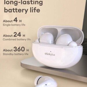Lenovo Écouteurs Bluetooth LP5 d'origine, micro-intra-auriculaire avec son stéréo 5.3 haute qualité, annulation intelligente du bruit, musique, jeux, autonomie ultra-longue, sport et course, faible latence, annulation passive du bruit. Écouteurs sans fil compatibles avec les smartphones, ordinateurs portables, Android et