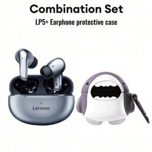 Lenovo Écouteurs Bluetooth LP5 d'origine, micro-intra-auriculaire avec son stéréo 5.3 haute qualité, annulation intelligente du bruit, musique, jeux, autonomie ultra-longue, sport et course, faible latence, annulation passive du bruit. Écouteurs sans fil compatibles avec les smartphones, ordinateurs portables, Android et