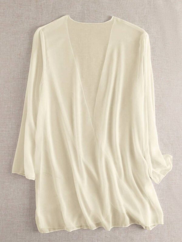 Swim Basics Kimono couvrant de couleur unie transparent pour les vacances/la plage – Image 8