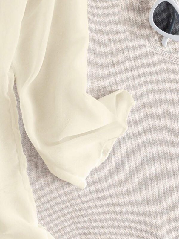 Swim Basics Kimono couvrant de couleur unie transparent pour les vacances/la plage – Image 11