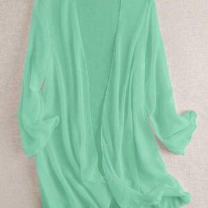 Swim Basics Kimono couvrant de couleur unie transparent pour les vacances/la plage