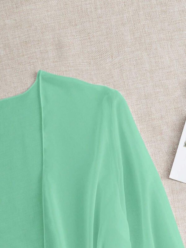 Swim Basics Kimono couvrant de couleur unie transparent pour les vacances/la plage – Image 15