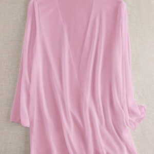 Swim Basics Kimono couvrant de couleur unie transparent pour les vacances/la plage