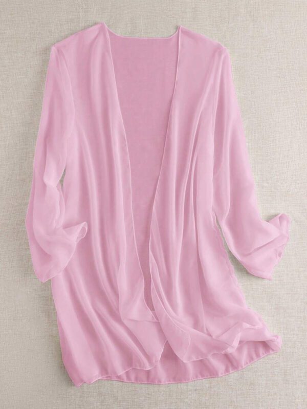 Swim Basics Kimono couvrant de couleur unie transparent pour les vacances/la plage – Image 19