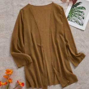 Swim Basics Kimono couvrant de couleur unie transparent pour les vacances/la plage