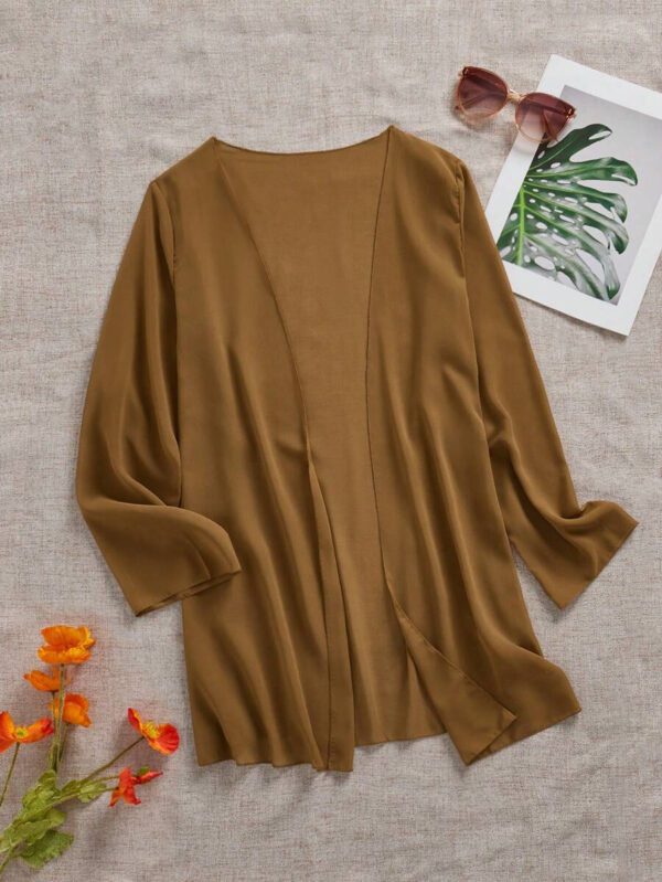 Swim Basics Kimono couvrant de couleur unie transparent pour les vacances/la plage – Image 22