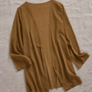 Swim Basics Kimono couvrant de couleur unie transparent pour les vacances/la plage