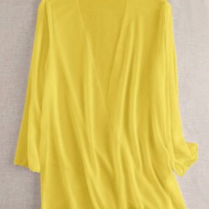 Swim Basics Kimono couvrant de couleur unie transparent pour les vacances/la plage