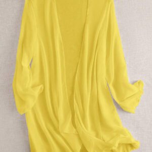 Swim Basics Kimono couvrant de couleur unie transparent pour les vacances/la plage
