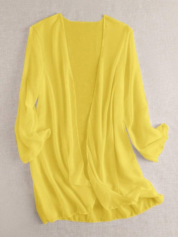 Swim Basics Kimono couvrant de couleur unie transparent pour les vacances/la plage – Image 30