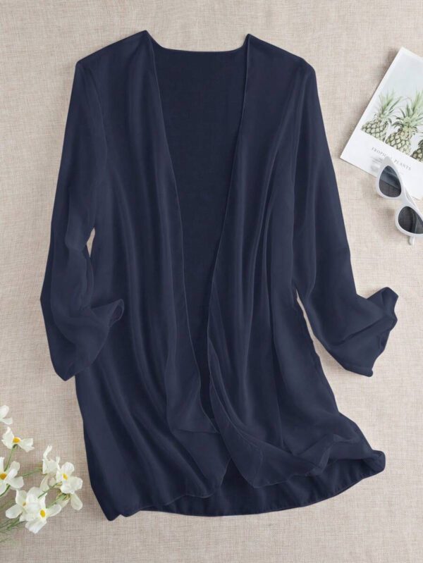 Swim Basics Kimono couvrant de couleur unie transparent pour les vacances/la plage – Image 33