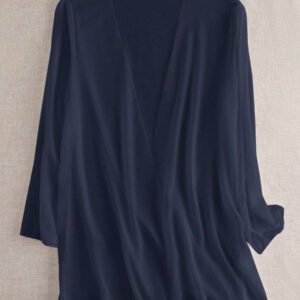 Swim Basics Kimono couvrant de couleur unie transparent pour les vacances/la plage
