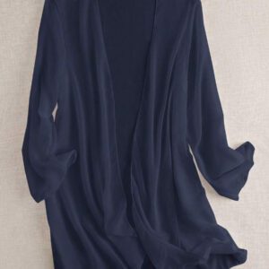 Swim Basics Kimono couvrant de couleur unie transparent pour les vacances/la plage