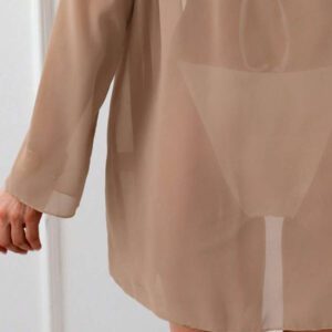 Swim Basics Kimono couvrant de couleur unie transparent pour les vacances/la plage