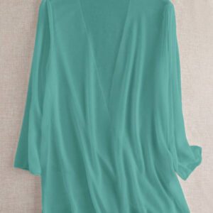 Swim Basics Kimono couvrant de couleur unie transparent pour les vacances/la plage