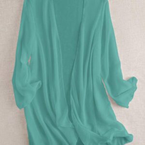 Swim Basics Kimono couvrant de couleur unie transparent pour les vacances/la plage