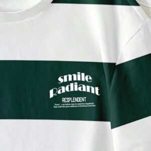 Manfinity Joysei T-shirt décontracté à rayures simple pour hommes, polyvalent pour l'été