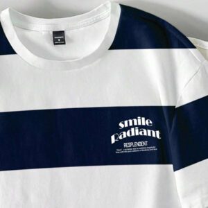Manfinity Joysei T-shirt décontracté à rayures simple pour hommes, polyvalent pour l'été