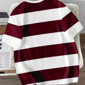 Manfinity Joysei T-shirt décontracté à rayures simple pour hommes, polyvalent pour l'été