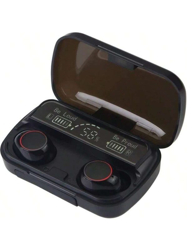 M10 V5.3 – Le plus récent casque numérique Truewireless, écouteurs sans fil avec étui de chargement sans fil Bluetooth, son 9D Premium Deep Bass Sports étanche IPX7 avec micro, temps de lecture de 5 heures, fonctionne comme Powerbank pour charger n'importe quel appareil. – Image 5