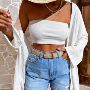 Femme Couleur Unie Épaule Tombante Manches Longues Kimono Ample, Pour Vacances