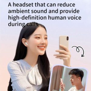 HP Écouteurs sans fil HP EarPod : Outil de nettoyage gratuit, 30 heures d'autonomie, convient aux sports et à la vie quotidienne, compatible avec , Android et iOS, prise en charge des appels vocaux, cadeau mignon pour les filles, rentrée des classes