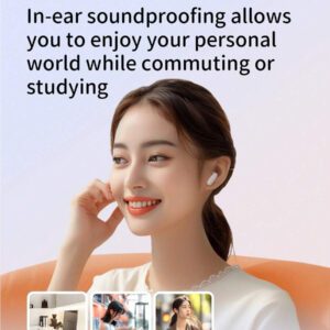 HP Écouteurs sans fil HP EarPod : Outil de nettoyage gratuit, 30 heures d'autonomie, convient aux sports et à la vie quotidienne, compatible avec , Android et iOS, prise en charge des appels vocaux, cadeau mignon pour les filles, rentrée des classes