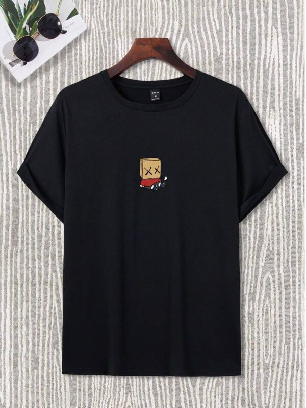 Manfinity Hypemode T-shirt décontracté à col rond, manches courtes avec imprimé de dessin animé mignon pour homme en été. Cadeau pour le petit ami, pour sortir – Image 10