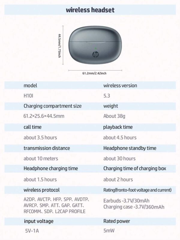 HP Casque sans fil HP: 30 heures d'autonomie, adapté à la vie sportive, compatible avec Android et iOS, prise en charge des appels vocaux, convient aux femmes, aux enfants, aux hommes et aux adultes, livré avec un sac de rangement pour casque, cadeau de Noël – Image 5