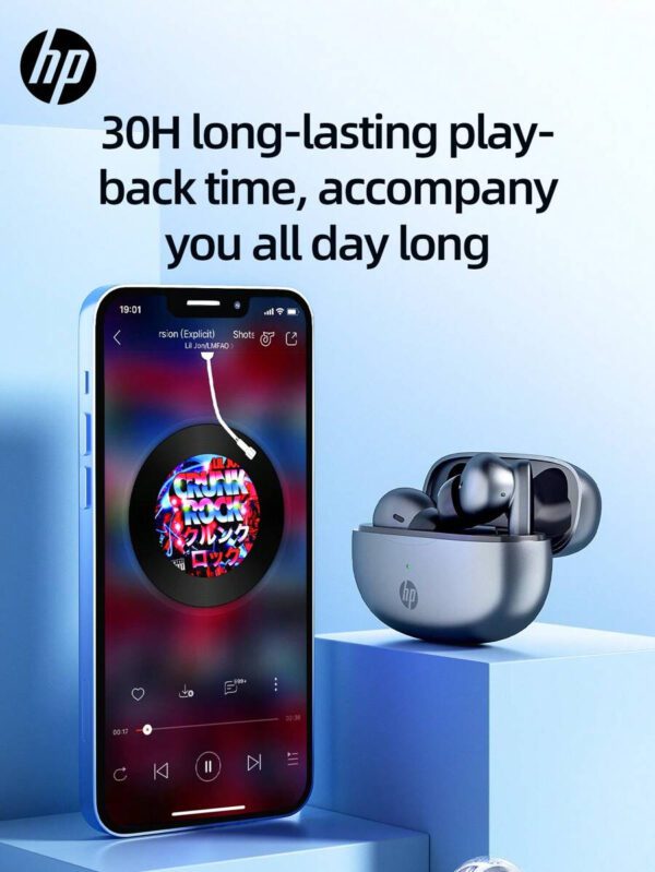 HP Casque sans fil HP: 30 heures d'autonomie, adapté à la vie sportive, compatible avec Android et iOS, prise en charge des appels vocaux, convient aux femmes, aux enfants, aux hommes et aux adultes, livré avec un sac de rangement pour casque, cadeau de Noël – Image 10
