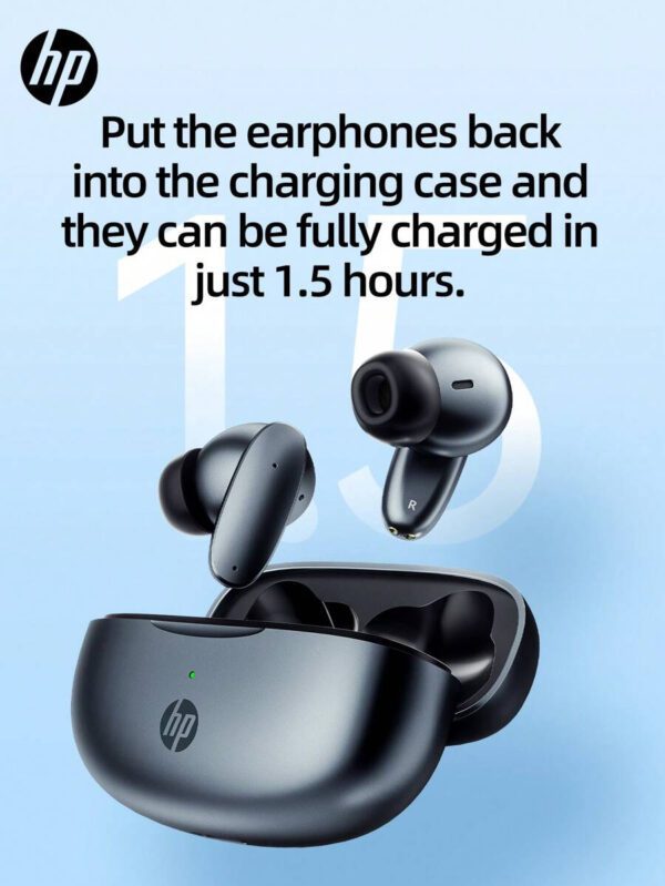 HP Casque sans fil HP: 30 heures d'autonomie, adapté à la vie sportive, compatible avec Android et iOS, prise en charge des appels vocaux, convient aux femmes, aux enfants, aux hommes et aux adultes, livré avec un sac de rangement pour casque, cadeau de Noël – Image 12