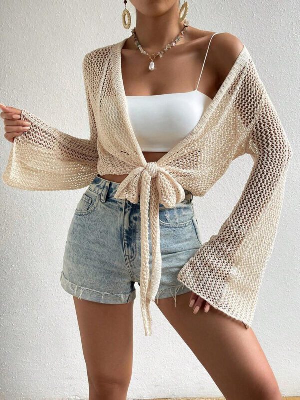 SHEIN Swim Kimono à nœud manches évasées (sans soutien-gorge) – Image 2