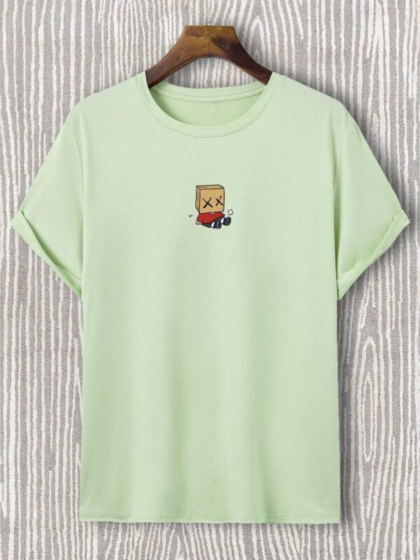Manfinity Hypemode T-shirt décontracté à col rond, manches courtes avec imprimé de dessin animé mignon pour homme en été. Cadeau pour le petit ami, pour sortir – Image 28