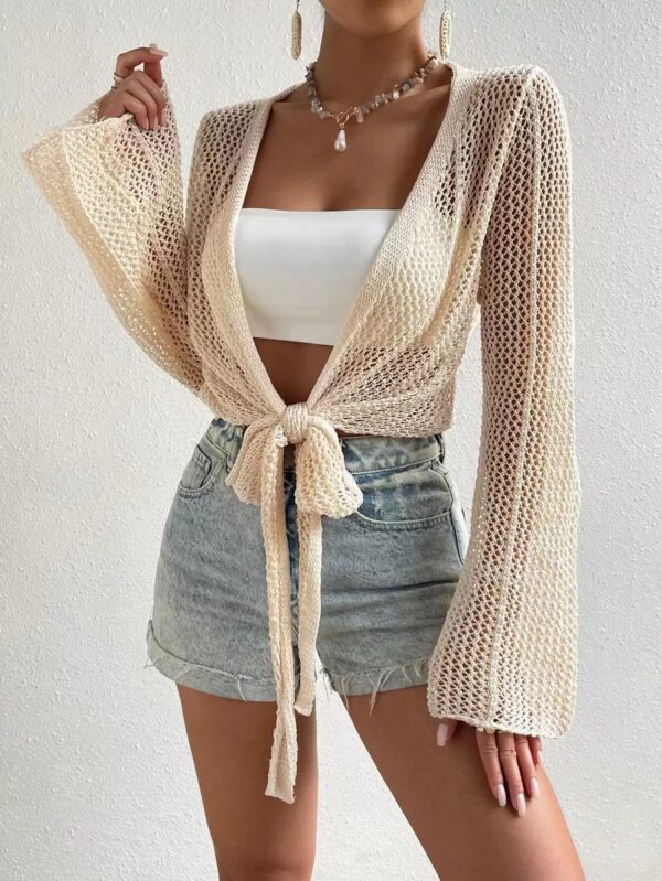 SHEIN Swim Kimono à nœud manches évasées (sans soutien-gorge) – Image 5