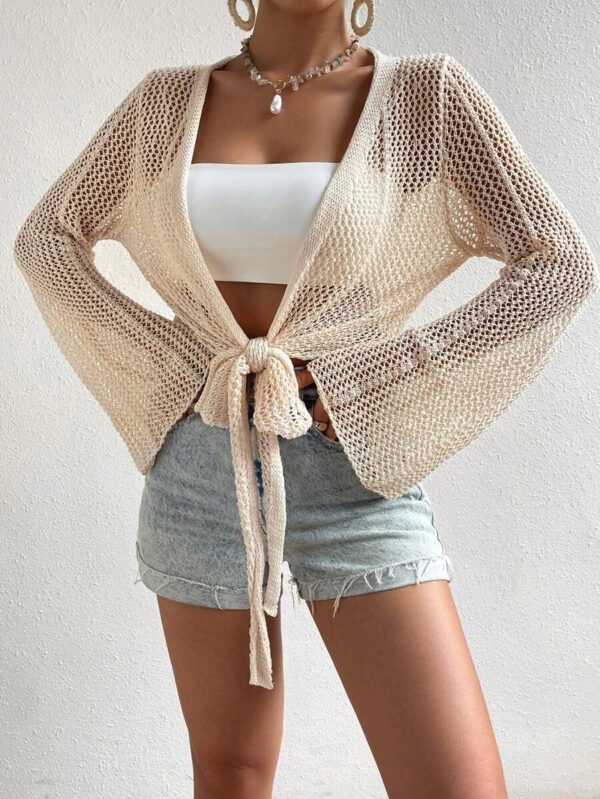 SHEIN Swim Kimono à nœud manches évasées (sans soutien-gorge) – Image 6